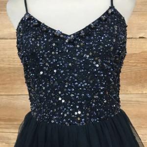 Quiz Occasion Sequined Bodice and Frill Layered Skirt Dress