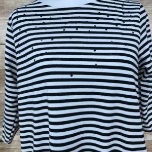 Kaleidoscope Black and White Striped Shift Dress with Pockets