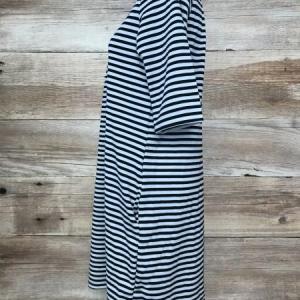 Kaleidoscope Black and White Striped Shift Dress with Pockets