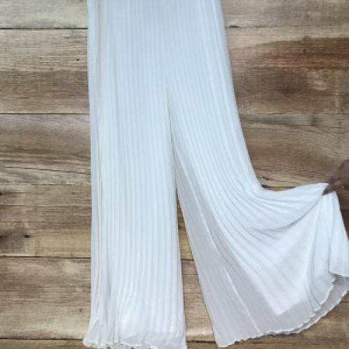 Together White Wide Legged Pleated Trousers