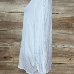 Vivance White Long Sleeve Top with Crochet Detail