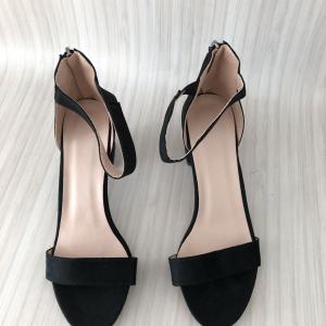 Kaleidoscope Black Barely There Sandals