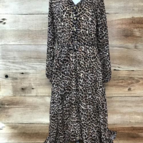 Together Animal Print Hanky Hem Dress