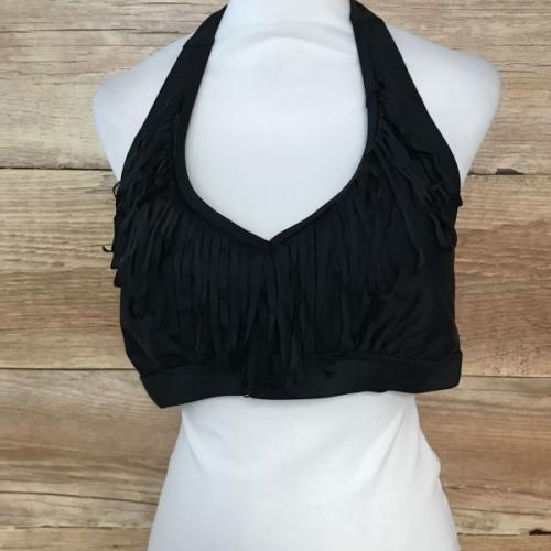 BonPrix Black High Waisted Fringe Bikini
