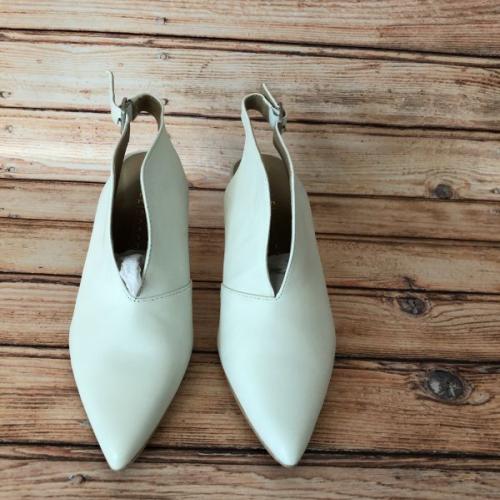 Kaleidoscope Cream Sling Back Low Front Court Shoes