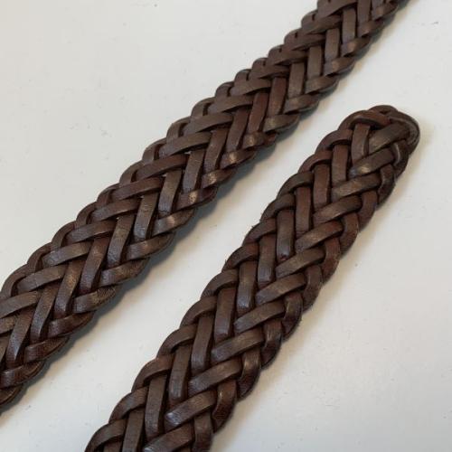 Vintage Genuine Hand Braided Brown Leather Ladies Belt Size 38