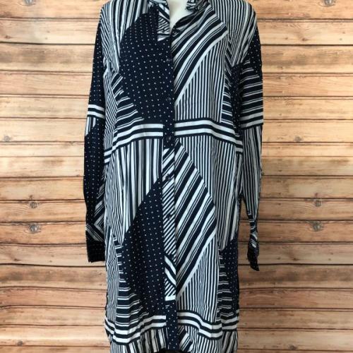 Bon Prix Navy/White Extra Long Blouse
