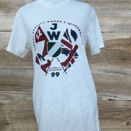 Jack Wills Cream T-Shirt with Union Jack Logo