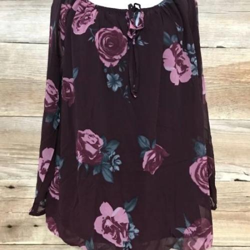BodyFlirt Blackberry Purple Wide Neck Tunic Top