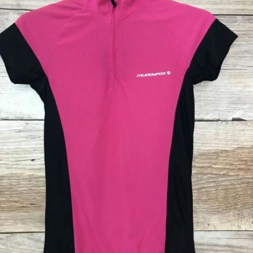 Muddyfox Pink and Black Zip Collar Sports Top