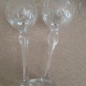 2x Wine Hock Glasses Brierley Ascot / RBC-02 Crystal Hand Cut Glass Hock