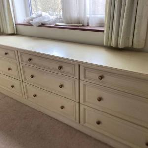 Bedroom Furniture Cream Wash Wood Chest of Drawers Linen Bin Bedside Cupboards