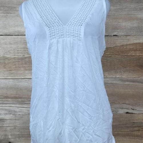 Lascana Cream Beach Top with Crochet Trim