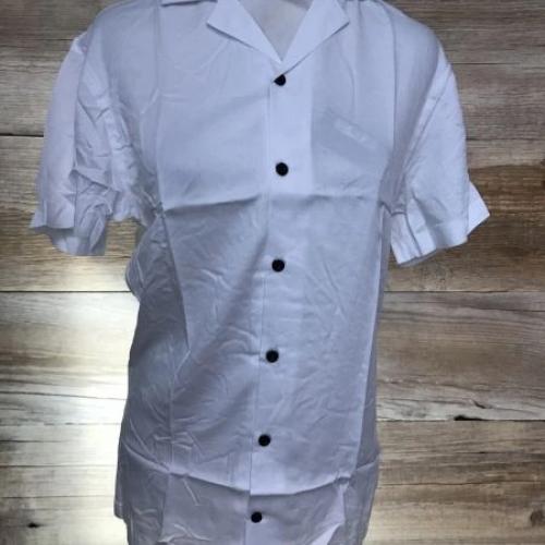 Twisted Tailor White Short Sleeve Shirt with Contrasting Buttons
