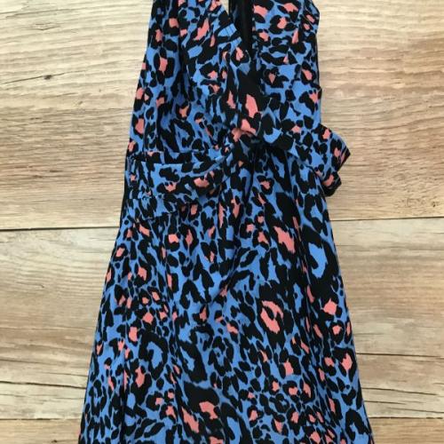 Magisculpt Blue Animal Print Tankini Halter Neck Top