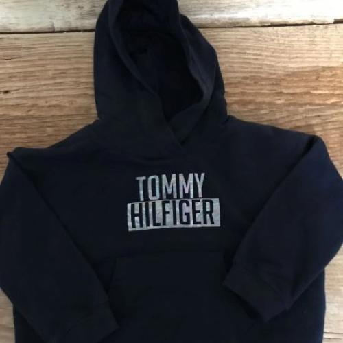 Tommy Hilfiger Navy Hooded Sweatshirt with Logo on Front