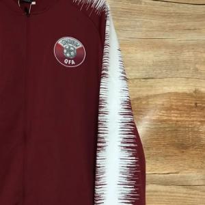 Nike Dri-Fit Red Long Sleeve Zip Up Qatar Football Association Top