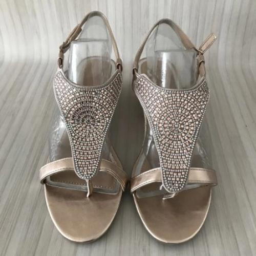 Dune head over heels gold metallic sandals