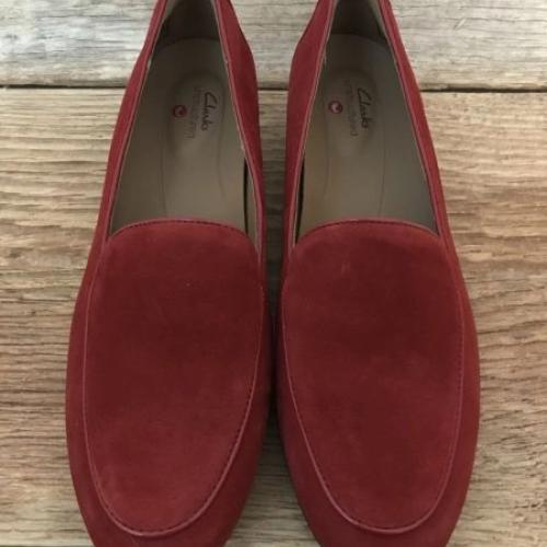 Clarks Red suede Loafers