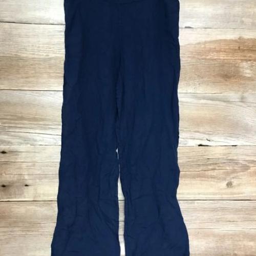 James Lakeland Blue Wide Leg Linen Trousers with Elasticated Waist