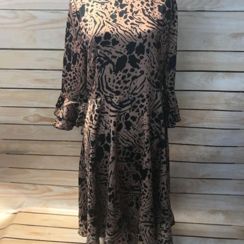 Brown and black animal print dress