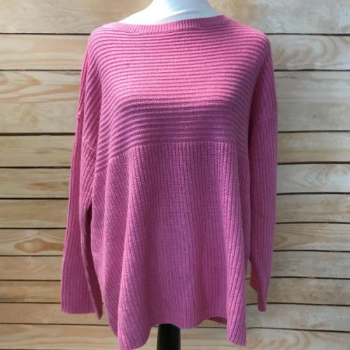 Textured Boat Neck Knitted Jumper