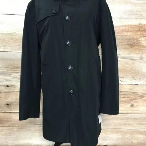 Bugatti Black Button Up Trench Style Coat
