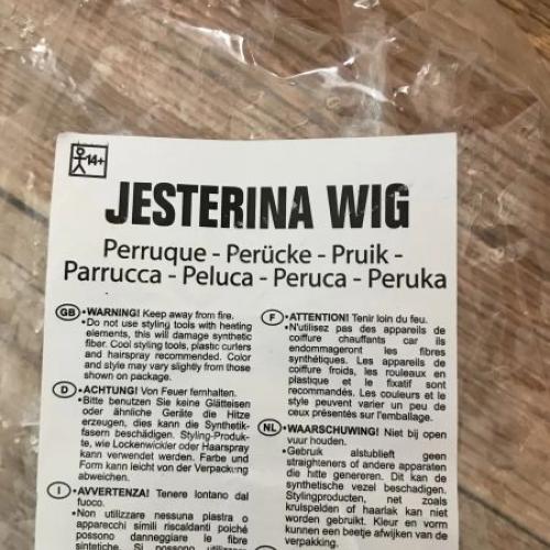 Adults Jesterina Black and Red Curly Wig