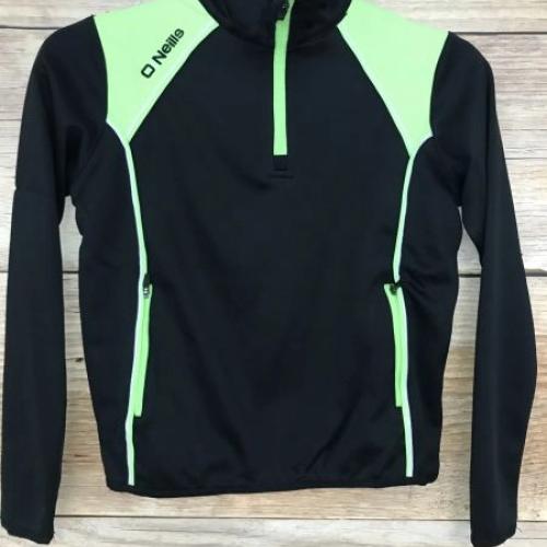 O'Neills Black and Green Long Sleeve Sports Top
