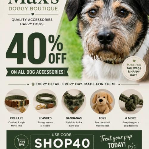 Max's Doggy Boutique Dog accessories
