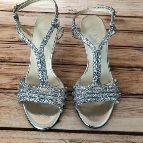 Kaleidoscope -ONE Silver Glitter Heeled Sandals