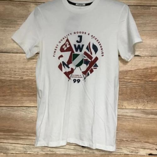 Jack Wills Cream T-Shirt with Union Jack Logo