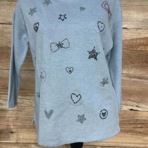 Betty Barclay Blue Jumper with Embellished Pattern Design