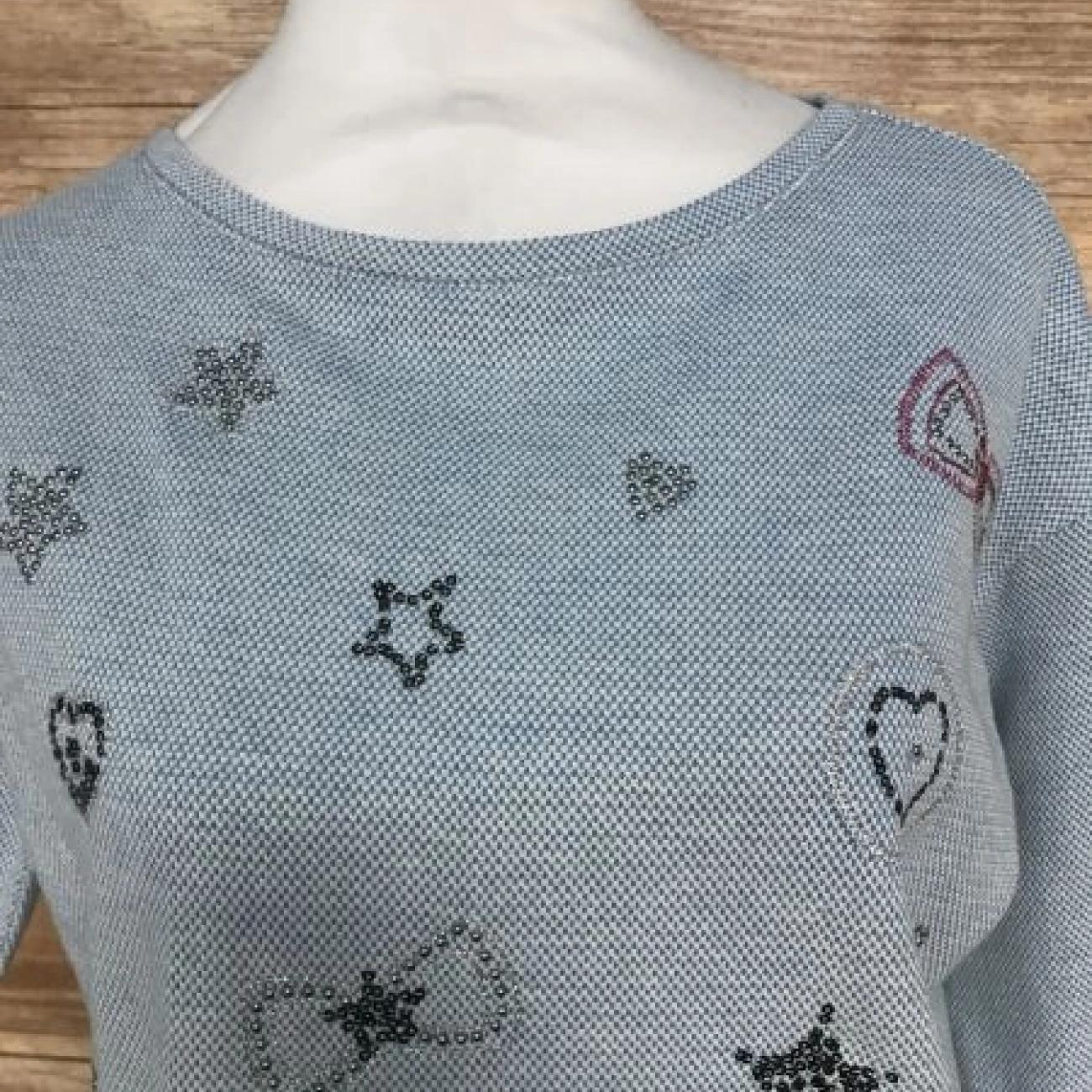 Betty Barclay Blue Jumper with Embellished Pattern Design