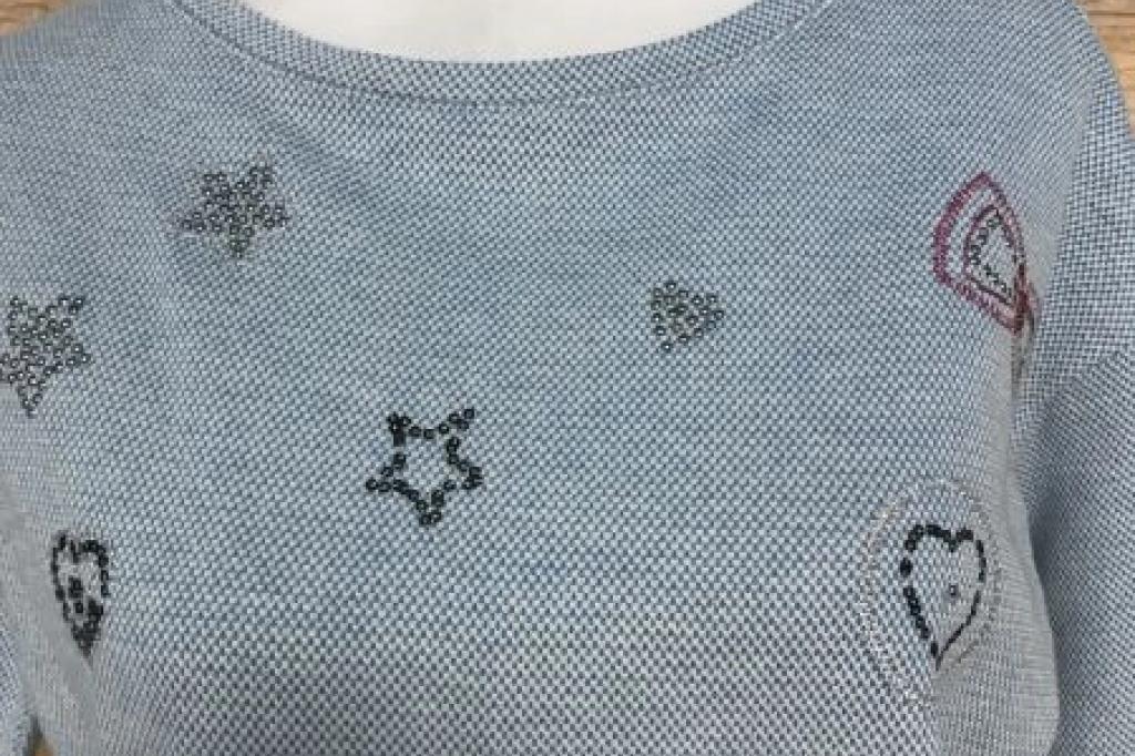 Betty Barclay Blue Jumper with Embellished Pattern Design