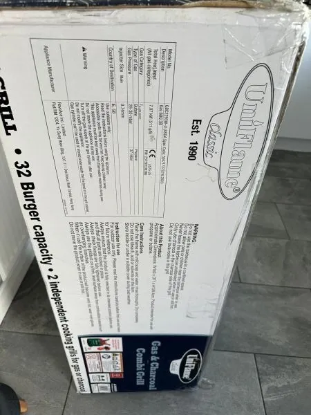 Uniflame Gas and Charcoal Combi Grill