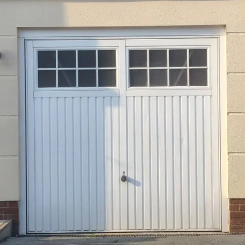 Hormann up and over garage door in white