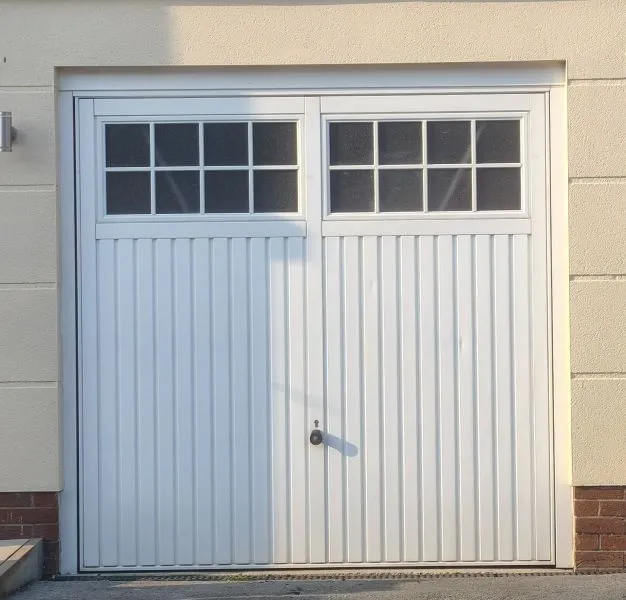Hormann up and over garage door in white