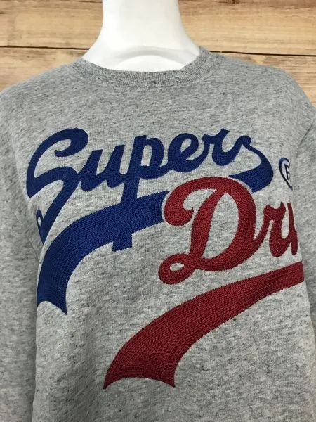 Superdry Grey Vintage Logo Interest Crew Neck Jumper