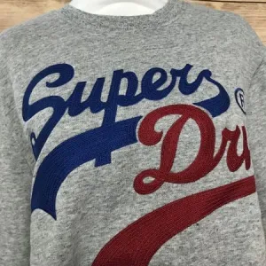 Superdry Grey Vintage Logo Interest Crew Neck Jumper