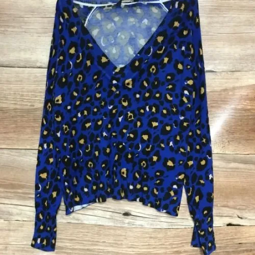 Biba Blue Animal Print Long Sleeve Jumper