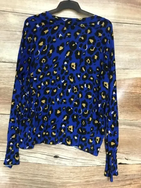 Biba Blue Animal Print Long Sleeve Jumper