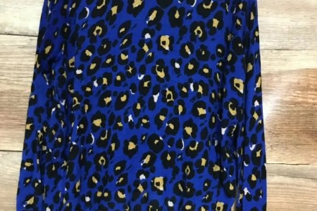 Biba Blue Animal Print Long Sleeve Jumper