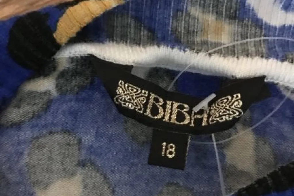 Biba Blue Animal Print Long Sleeve Jumper