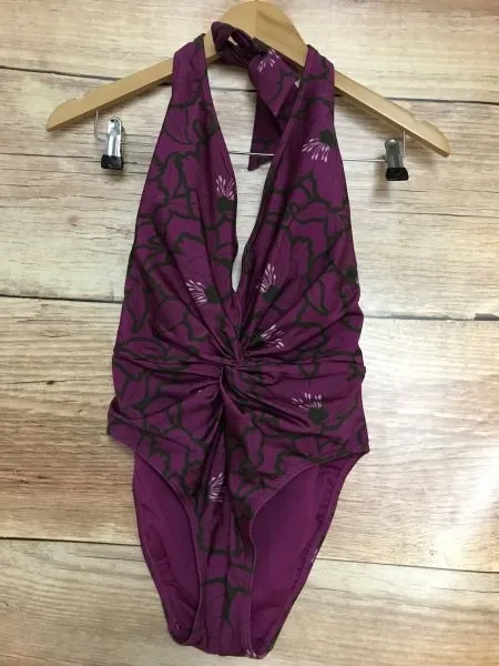 Ted Baker Purple Halterneck Swimsuit with Padded Cup