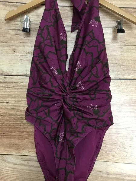 Ted Baker Purple Halterneck Swimsuit with Padded Cup