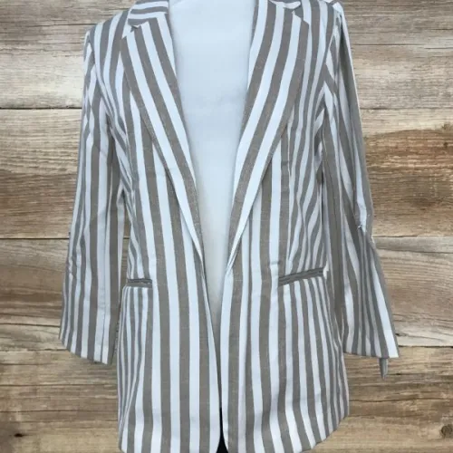 Only Beige and White Striped Blazer