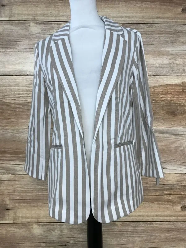 Only Beige and White Striped Blazer