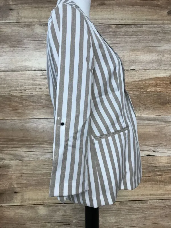 Only Beige and White Striped Blazer