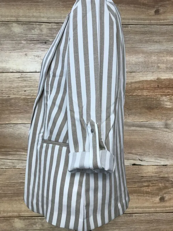 Only Beige and White Striped Blazer